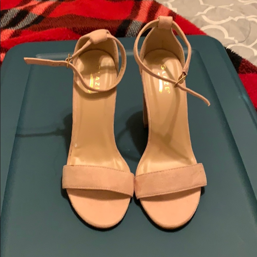 Cute Pink Felt Heels